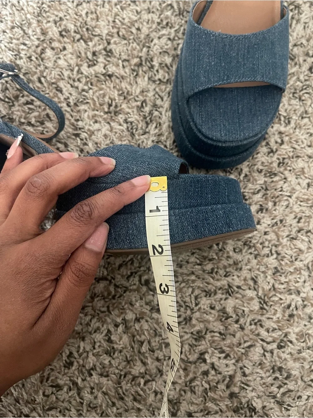 Wild Fable Denim Platform Chunky Heels